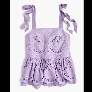 J. Crew Eyelet Peplum Top